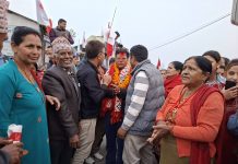 जन्म गाउँमा एमाले उम्मेदवार क्षेत्रीलाई भव्य स्वागत